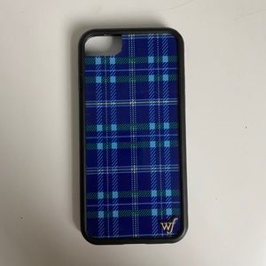 iPhone 8 Navy Plaid Wildflower Case